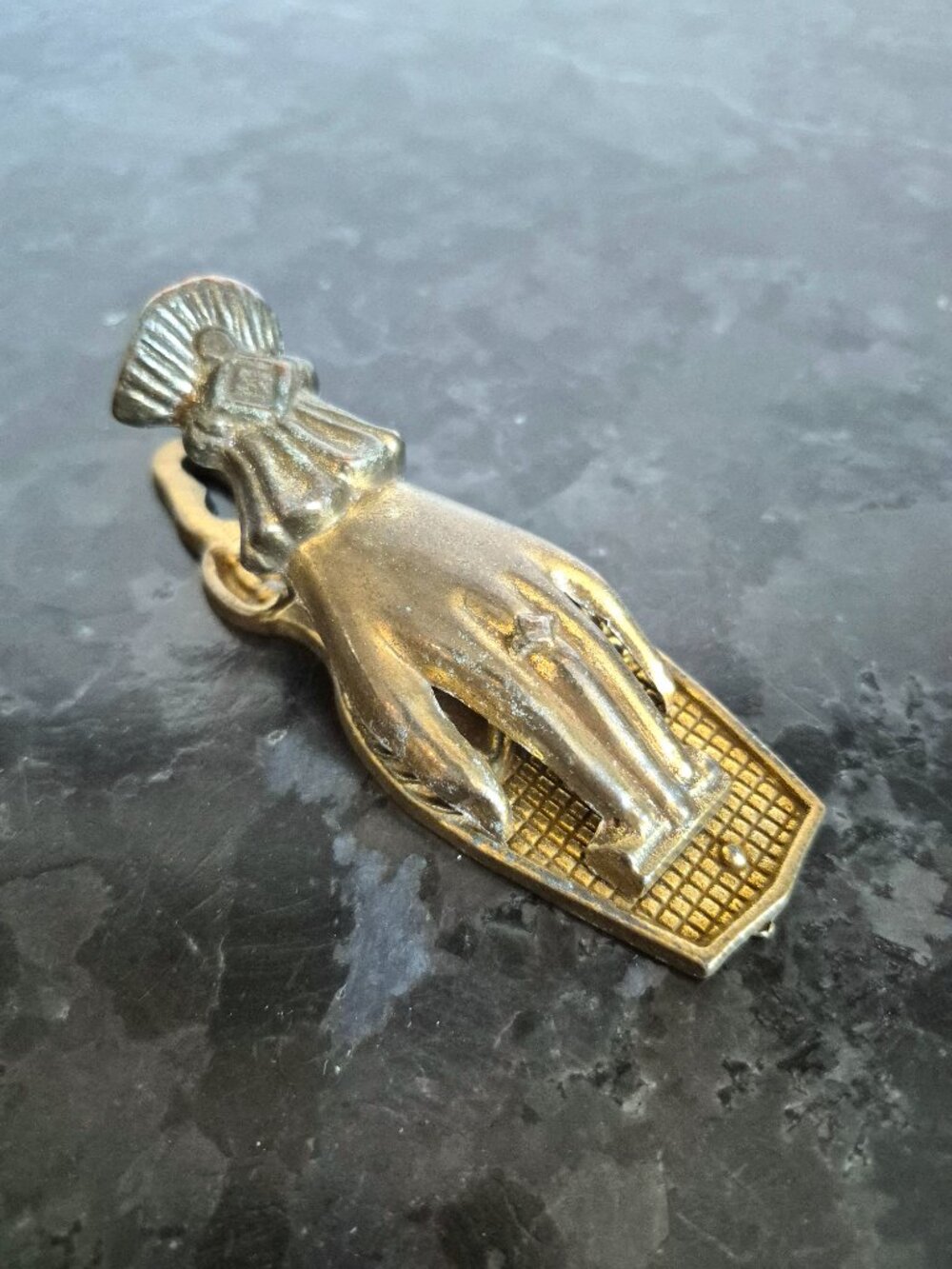 Vintage Antique Brass Hand Clip, Victorian Style, Made In Canada - Picture 6 of 11